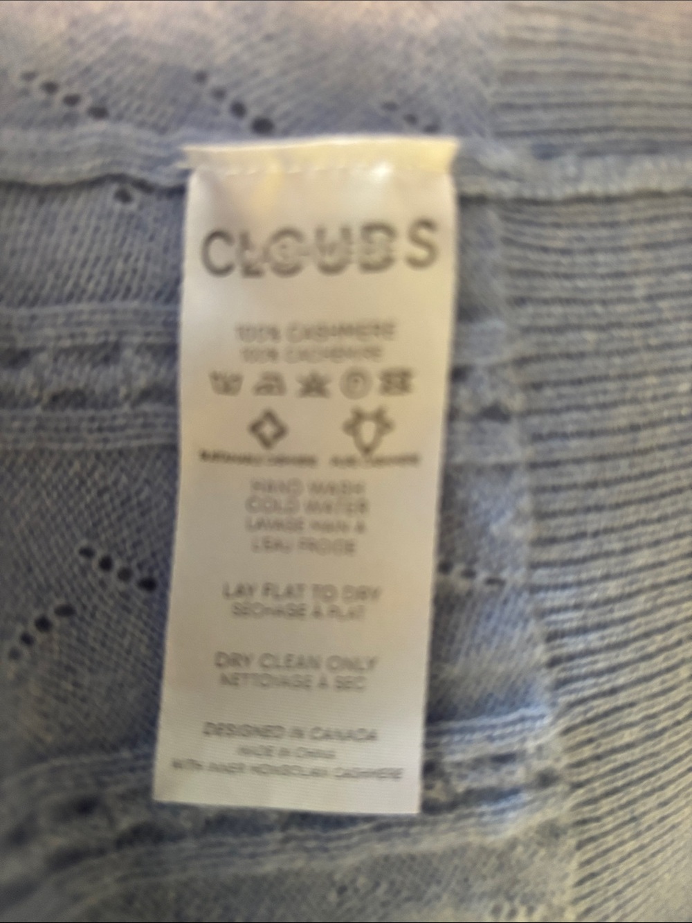 Cashmere Clouds Sky Blue V-Neck Short Sleeve Cable Sweater - Picture 4 of 4